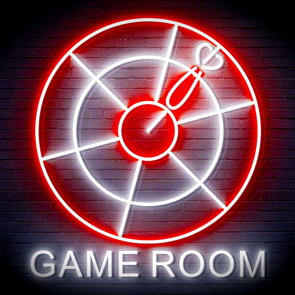 ADVPRO Game Room with Darts Signage Ultra-Bright LED Neon Sign fn-i4062 - White & Red