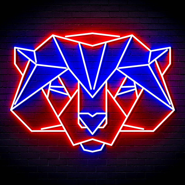 ADVPRO Origami Beer Head Face Ultra-Bright LED Neon Sign fn-i4065 - Blue & Red