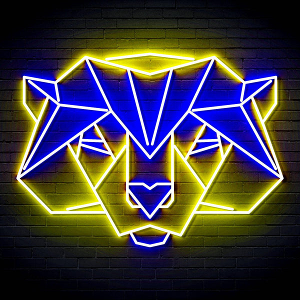 ADVPRO Origami Beer Head Face Ultra-Bright LED Neon Sign fn-i4065 - Blue & Yellow