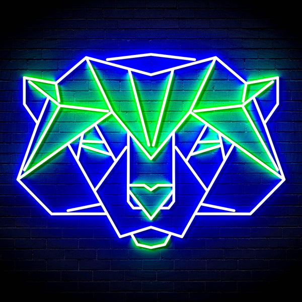 ADVPRO Origami Beer Head Face Ultra-Bright LED Neon Sign fn-i4065 - Green & Blue