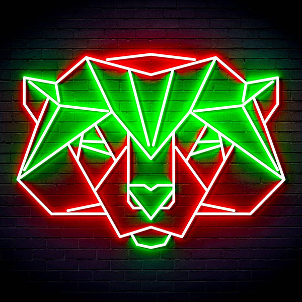 ADVPRO Origami Beer Head Face Ultra-Bright LED Neon Sign fn-i4065 - Green & Red