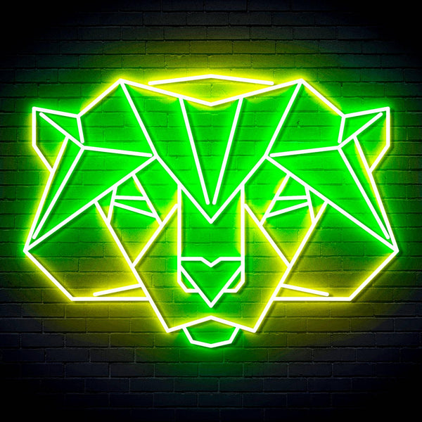 ADVPRO Origami Beer Head Face Ultra-Bright LED Neon Sign fn-i4065 - Green & Yellow