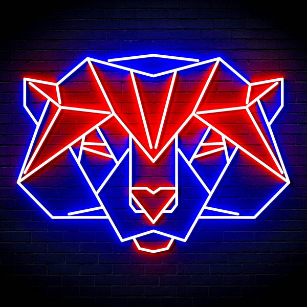 ADVPRO Origami Beer Head Face Ultra-Bright LED Neon Sign fn-i4065 - Red & Blue