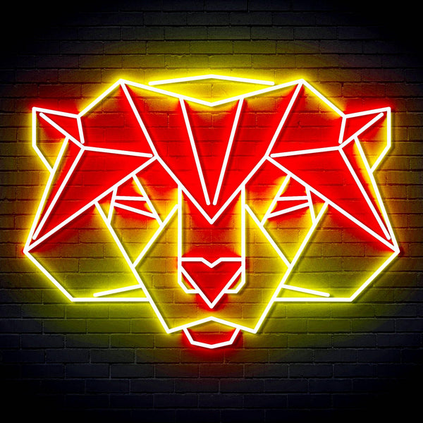 ADVPRO Origami Beer Head Face Ultra-Bright LED Neon Sign fn-i4065 - Red & Yellow