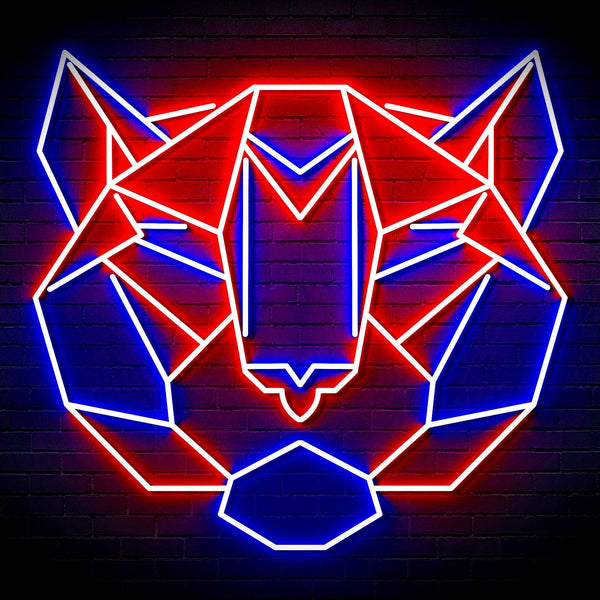 ADVPRO Origami Tiger Head Face Ultra-Bright LED Neon Sign fn-i4066 - Blue & Red