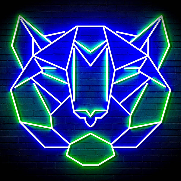 ADVPRO Origami Tiger Head Face Ultra-Bright LED Neon Sign fn-i4066 - Green & Blue