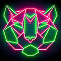ADVPRO Origami Tiger Head Face Ultra-Bright LED Neon Sign fn-i4066 - Green & Pink