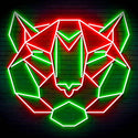 ADVPRO Origami Tiger Head Face Ultra-Bright LED Neon Sign fn-i4066 - Green & Red