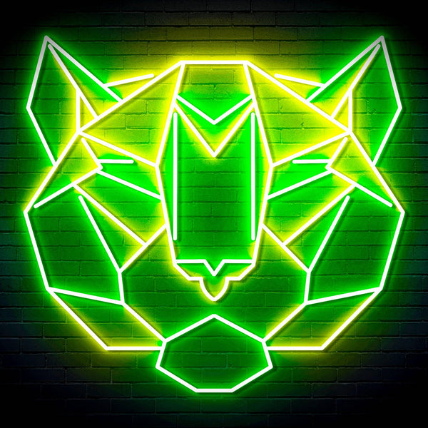 ADVPRO Origami Tiger Head Face Ultra-Bright LED Neon Sign fn-i4066 - Green & Yellow