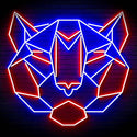 ADVPRO Origami Tiger Head Face Ultra-Bright LED Neon Sign fn-i4066 - Red & Blue