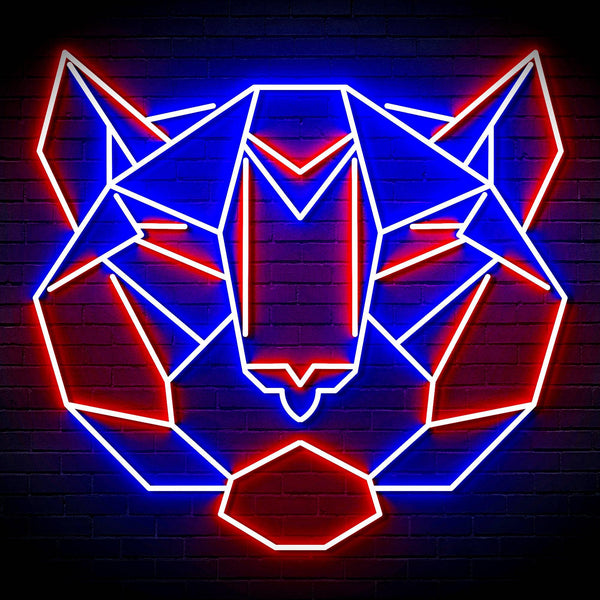 ADVPRO Origami Tiger Head Face Ultra-Bright LED Neon Sign fn-i4066 - Red & Blue
