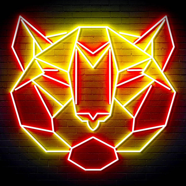 ADVPRO Origami Tiger Head Face Ultra-Bright LED Neon Sign fn-i4066 - Red & Yellow