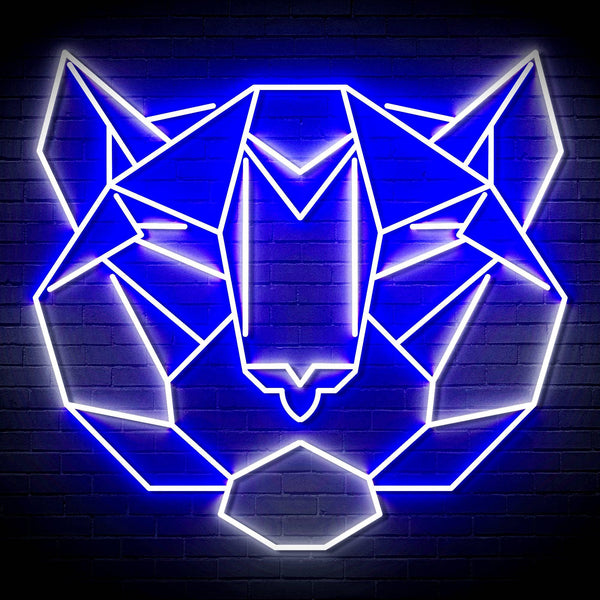 ADVPRO Origami Tiger Head Face Ultra-Bright LED Neon Sign fn-i4066 - White & Blue