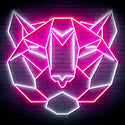 ADVPRO Origami Tiger Head Face Ultra-Bright LED Neon Sign fn-i4066 - White & Pink