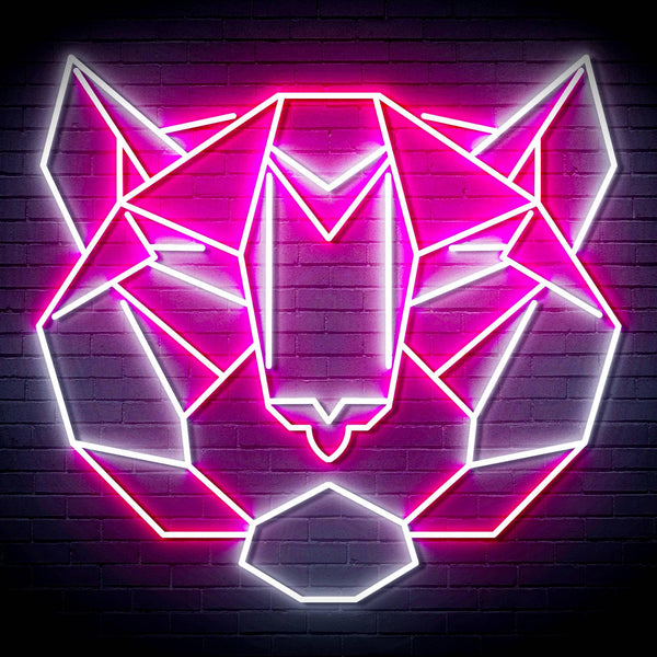 ADVPRO Origami Tiger Head Face Ultra-Bright LED Neon Sign fn-i4066 - White & Pink