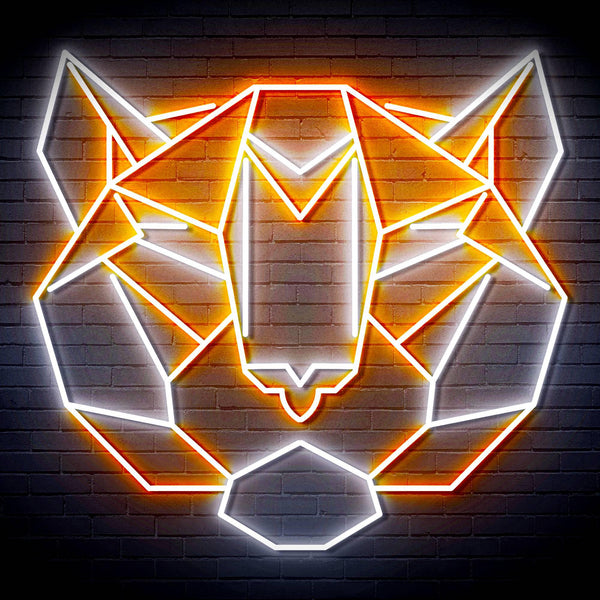 ADVPRO Origami Tiger Head Face Ultra-Bright LED Neon Sign fn-i4066 - White & Orange