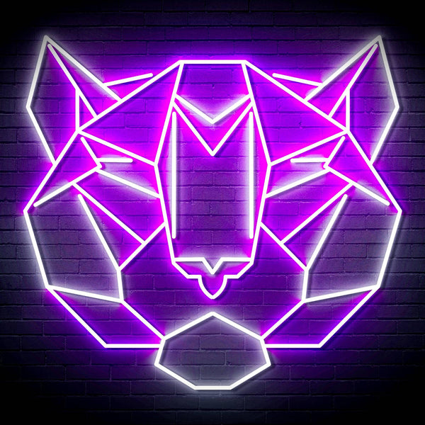 ADVPRO Origami Tiger Head Face Ultra-Bright LED Neon Sign fn-i4066 - White & Purple