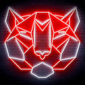 ADVPRO Origami Tiger Head Face Ultra-Bright LED Neon Sign fn-i4066 - White & Red