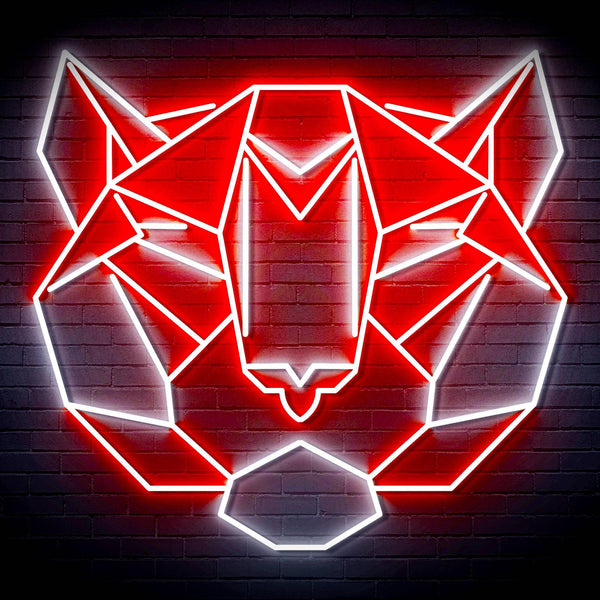 ADVPRO Origami Tiger Head Face Ultra-Bright LED Neon Sign fn-i4066 - White & Red