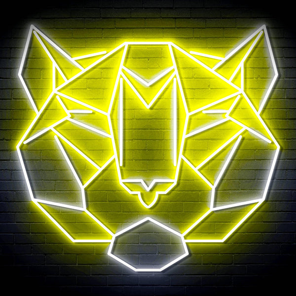 ADVPRO Origami Tiger Head Face Ultra-Bright LED Neon Sign fn-i4066 - White & Yellow
