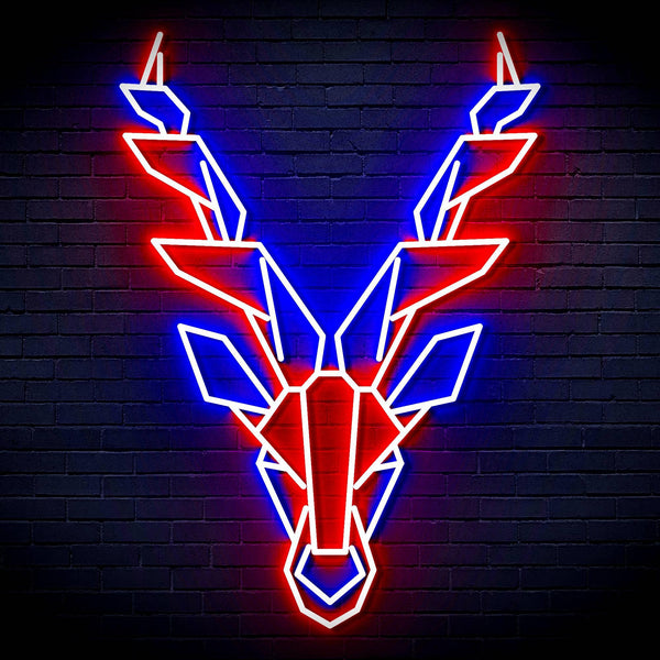 ADVPRO Origami Deer Head Face Ultra-Bright LED Neon Sign fn-i4067 - Blue & Red