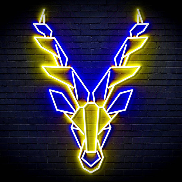 ADVPRO Origami Deer Head Face Ultra-Bright LED Neon Sign fn-i4067 - Blue & Yellow