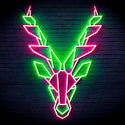ADVPRO Origami Deer Head Face Ultra-Bright LED Neon Sign fn-i4067 - Green & Pink