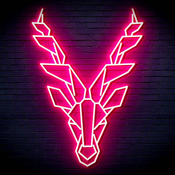 ADVPRO Origami Deer Head Face Ultra-Bright LED Neon Sign fn-i4067 - Pink