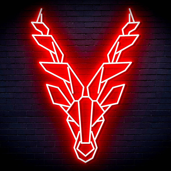 ADVPRO Origami Deer Head Face Ultra-Bright LED Neon Sign fn-i4067 - Red