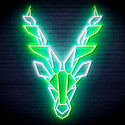 ADVPRO Origami Deer Head Face Ultra-Bright LED Neon Sign fn-i4067 - White & Green