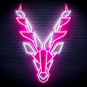 ADVPRO Origami Deer Head Face Ultra-Bright LED Neon Sign fn-i4067 - White & Pink