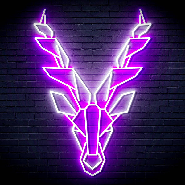 ADVPRO Origami Deer Head Face Ultra-Bright LED Neon Sign fn-i4067 - White & Purple