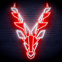 ADVPRO Origami Deer Head Face Ultra-Bright LED Neon Sign fn-i4067 - White & Red