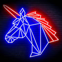 ADVPRO Origami Unicorn Head Face Ultra-Bright LED Neon Sign fn-i4068 - Blue & Red