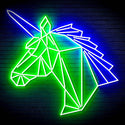 ADVPRO Origami Unicorn Head Face Ultra-Bright LED Neon Sign fn-i4068 - Green & Blue