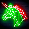 ADVPRO Origami Unicorn Head Face Ultra-Bright LED Neon Sign fn-i4068 - Green & Red