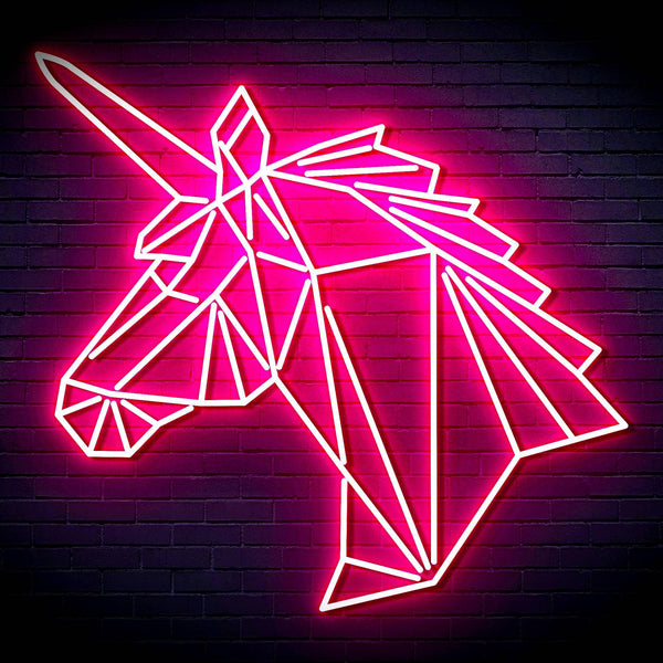 ADVPRO Origami Unicorn Head Face Ultra-Bright LED Neon Sign fn-i4068 - Pink