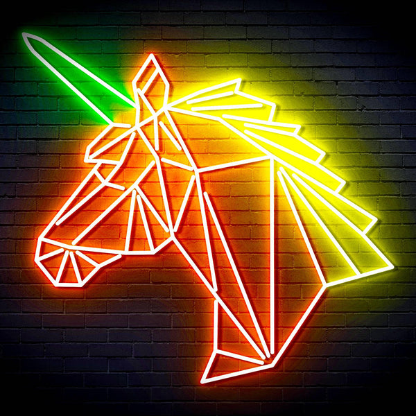 ADVPRO Origami Unicorn Head Face Ultra-Bright LED Neon Sign fn-i4068 - Multi-Color 3