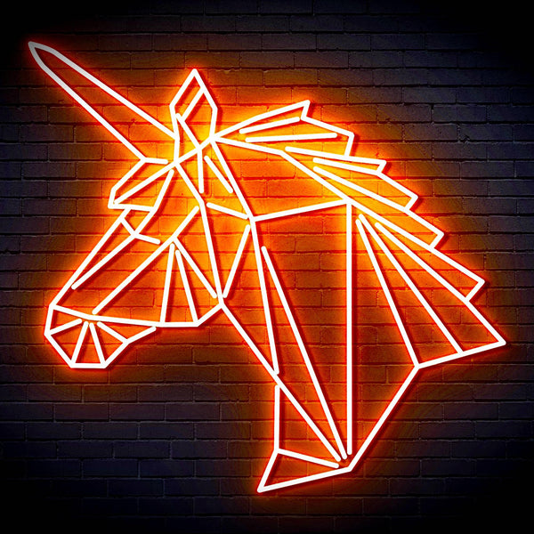 ADVPRO Origami Unicorn Head Face Ultra-Bright LED Neon Sign fn-i4068 - Orange