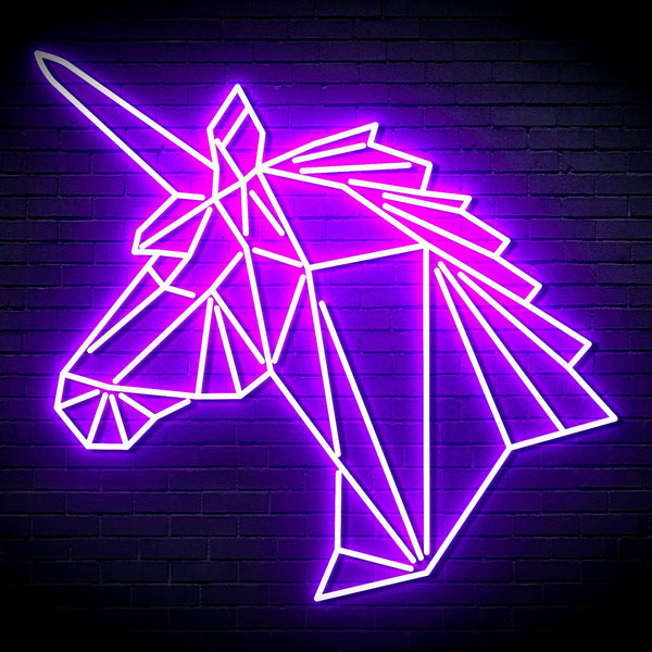 ADVPRO Origami Unicorn Head Face Ultra-Bright LED Neon Sign fn-i4068 - Purple