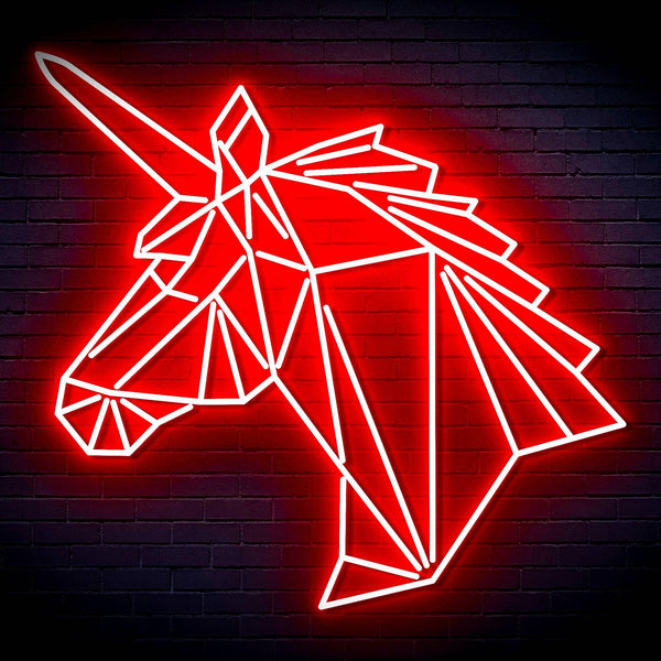 ADVPRO Origami Unicorn Head Face Ultra-Bright LED Neon Sign fn-i4068 - Red