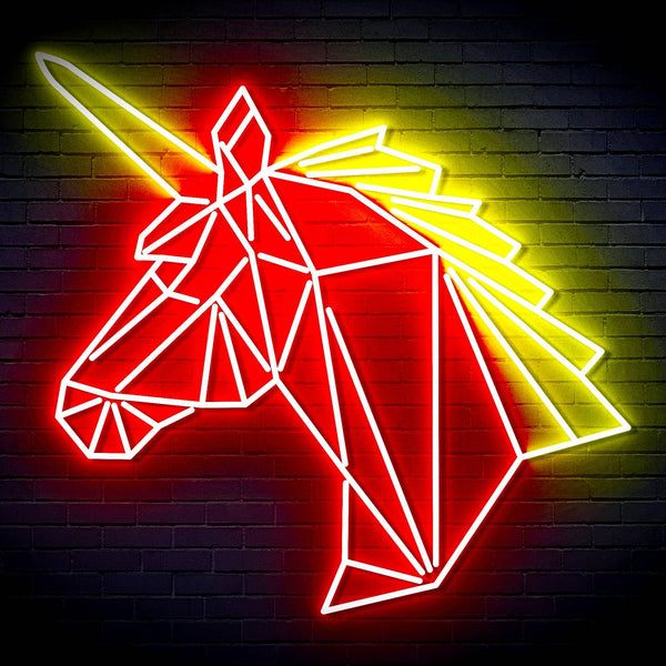 ADVPRO Origami Unicorn Head Face Ultra-Bright LED Neon Sign fn-i4068 - Red & Yellow