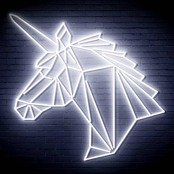 ADVPRO Origami Unicorn Head Face Ultra-Bright LED Neon Sign fn-i4068 - White