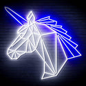 ADVPRO Origami Unicorn Head Face Ultra-Bright LED Neon Sign fn-i4068 - White & Blue