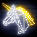 ADVPRO Origami Unicorn Head Face Ultra-Bright LED Neon Sign fn-i4068 - White & Golden Yellow