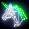 ADVPRO Origami Unicorn Head Face Ultra-Bright LED Neon Sign fn-i4068 - White & Green