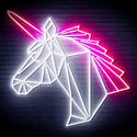 ADVPRO Origami Unicorn Head Face Ultra-Bright LED Neon Sign fn-i4068 - White & Pink