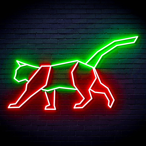 ADVPRO Origami Cat Ultra-Bright LED Neon Sign fn-i4069 - Green & Red
