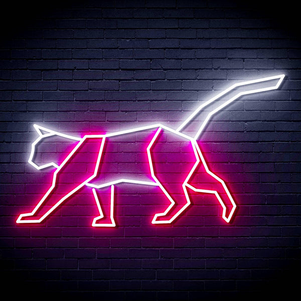 ADVPRO Origami Cat Ultra-Bright LED Neon Sign fn-i4069 - White & Pink
