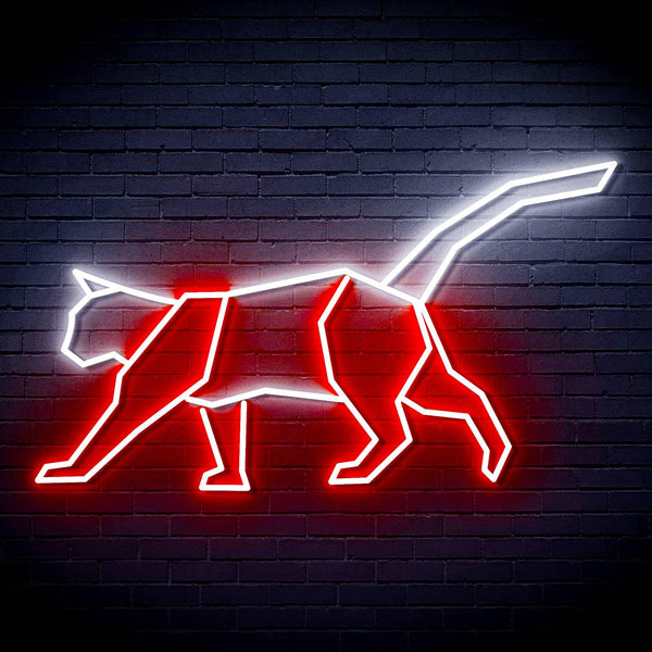 ADVPRO Origami Cat Ultra-Bright LED Neon Sign fn-i4069 - White & Red